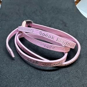 Leather wrap inspirational bracelet